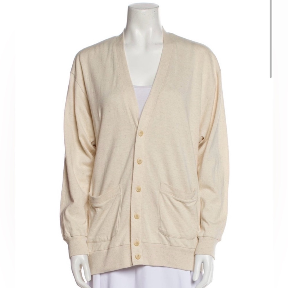 Ralph Lauren Beige Cream Button-Up Cardigan Small
